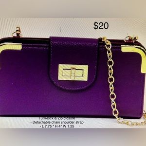 Purple clutch wallet